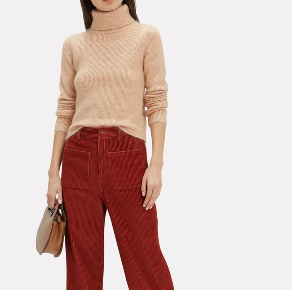 Intermix Alma Wool Mohair cozy cable knit Turtleneck Sweater small